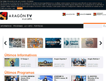Tablet Screenshot of alacarta.aragontelevision.es